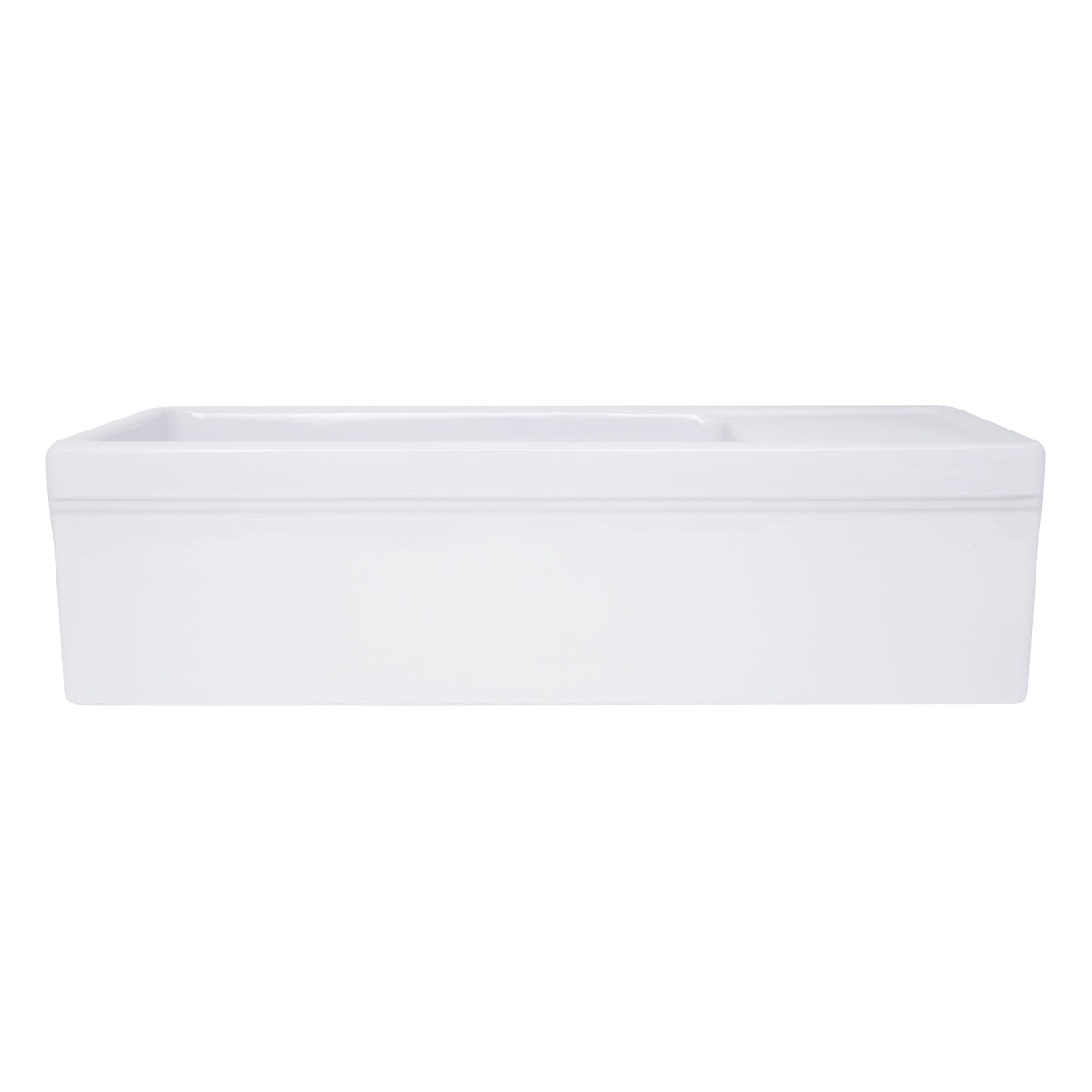 Nantucket Sinks FCFS36-DB 36 Inch Italian Farmhouse Fireclay Sink with Built-In Drainboard