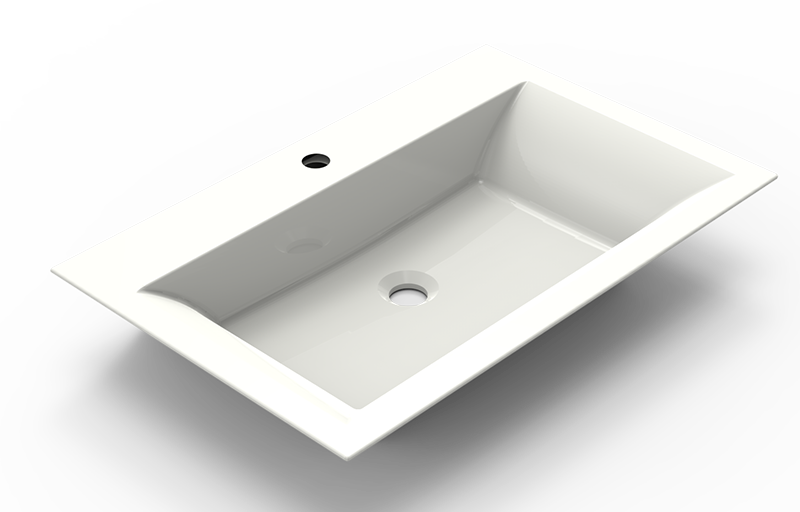 Graff FIN00-1-NO-GL Finezza Countertop/Drop-In Sink With Single Faucet Hole