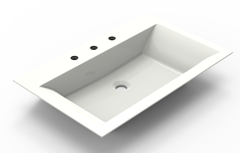 Graff FIN00-3-NO-MT Finezza Countertop/Drop-In Sink With Three Faucet Holes