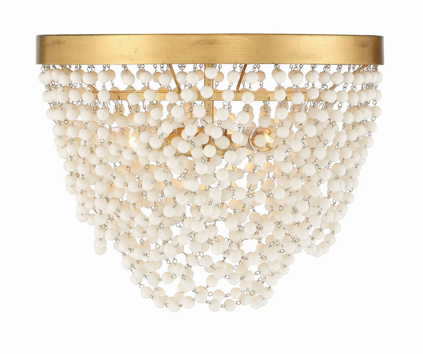 Crystorama FIO-A9103-GA-WH Fiona 3 Light Ceiling Mount - Antique Gold