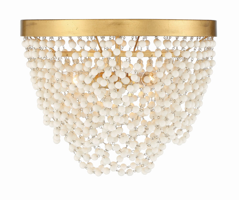 Crystorama FIO-A9103-GA-WH Fiona 3 Light Ceiling Mount - Antique Gold
