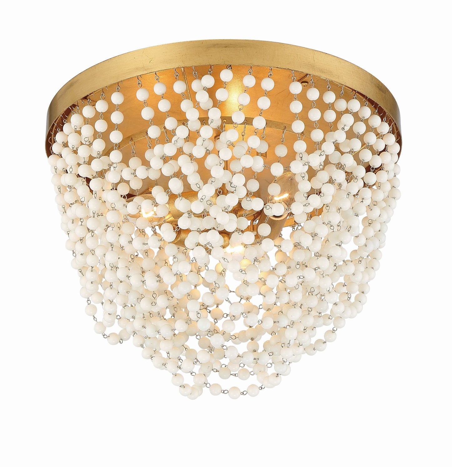 Crystorama FIO-A9103-GA-WH Fiona 3 Light Ceiling Mount - Antique Gold