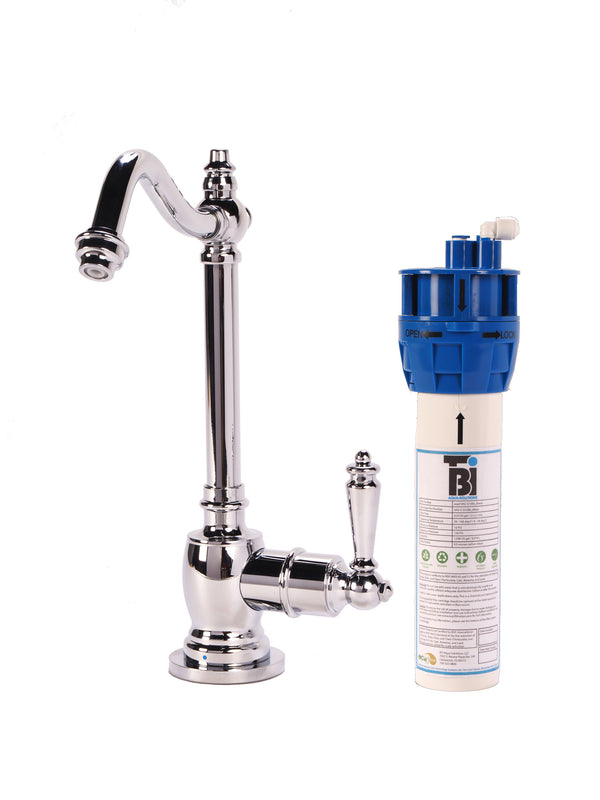 BTI FL-C2100 Traditional Hook Spout Cold Only Filtration Faucet with Filtration System