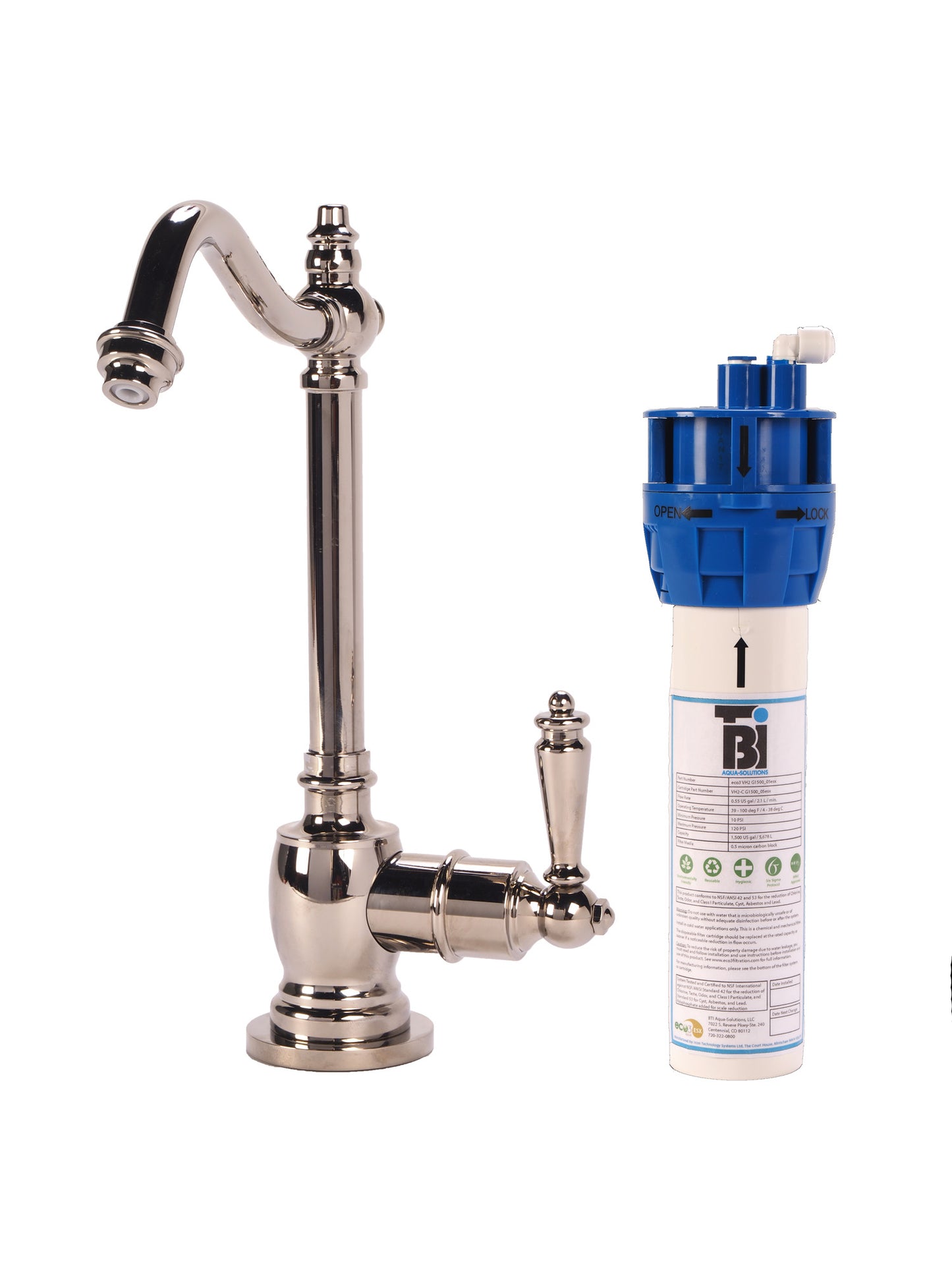 BTI FL-C2100 Traditional Hook Spout Cold Only Filtration Faucet with Filtration System - Parent