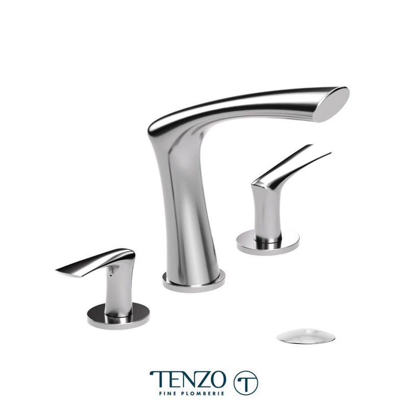 Tenzo FL13-W-CR Fluvia 8" Lavatory Faucet Chrome With Drain