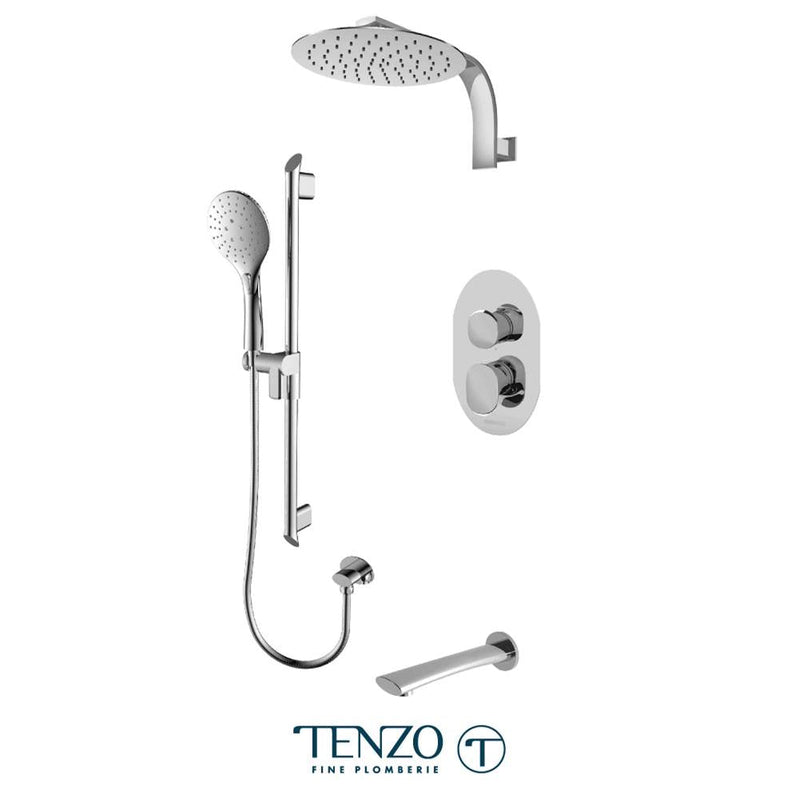 Tenzo FLPB33-501195-CR Fluvia T-Box Kit 3 Functions Pressure Balance Chrome Finish