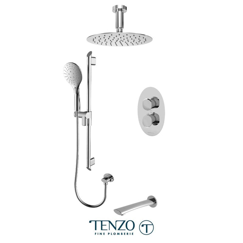 Tenzo FLT33-511315-CR Fluvia T-Box Kit 3 Functions Thermo Chrome Finish