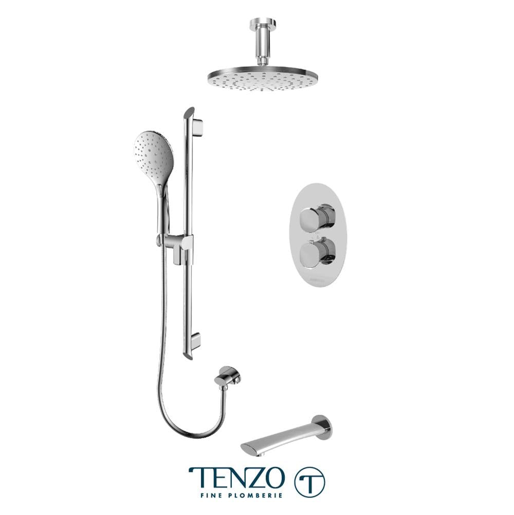 Tenzo FLT33-511345-CR Fluvia T-Box Kit 3 Functions Thermo Chrome Finish