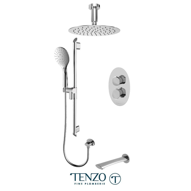 Tenzo FLT33-513315-CR Fluvia T-Box Kit 3 Functions Thermo Chrome Finish