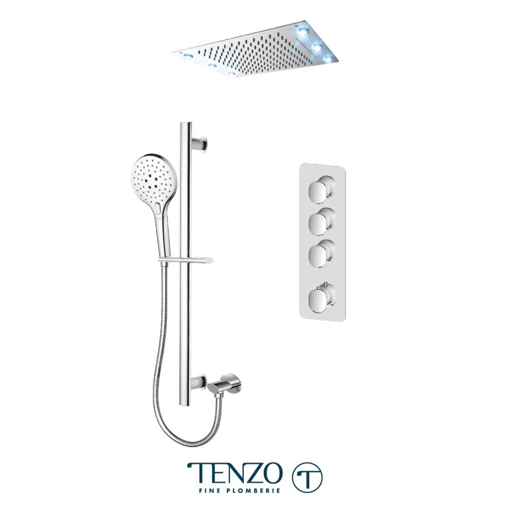 Tenzo FLT43-55244-CR Fluvia Extenza Kit 3 Functions Thermo Chrome Finish