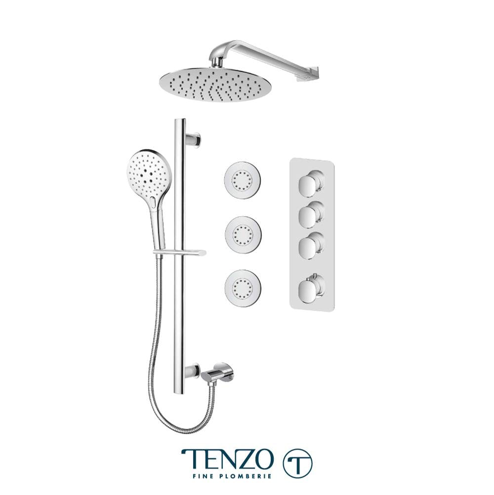 Tenzo FLT43-572168-CR Fluvia Extenza Kit 3 Functions Thermo Chrome Finish