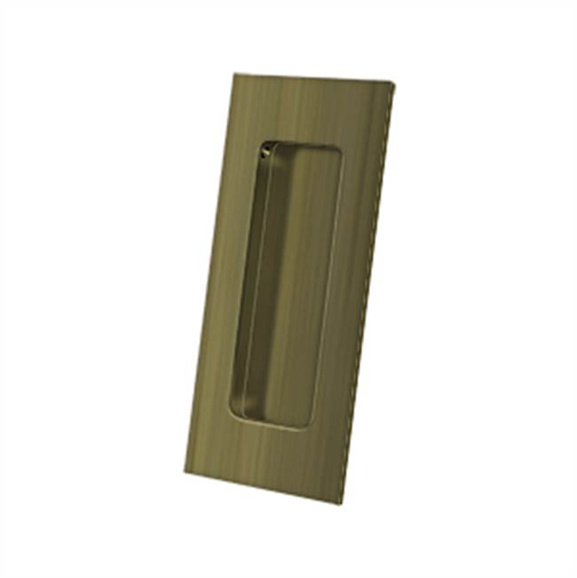 Deltana FP40 Flush Pull, Rectangular, HD, 4 x 1-7/8 x 7/16, Solid Brass