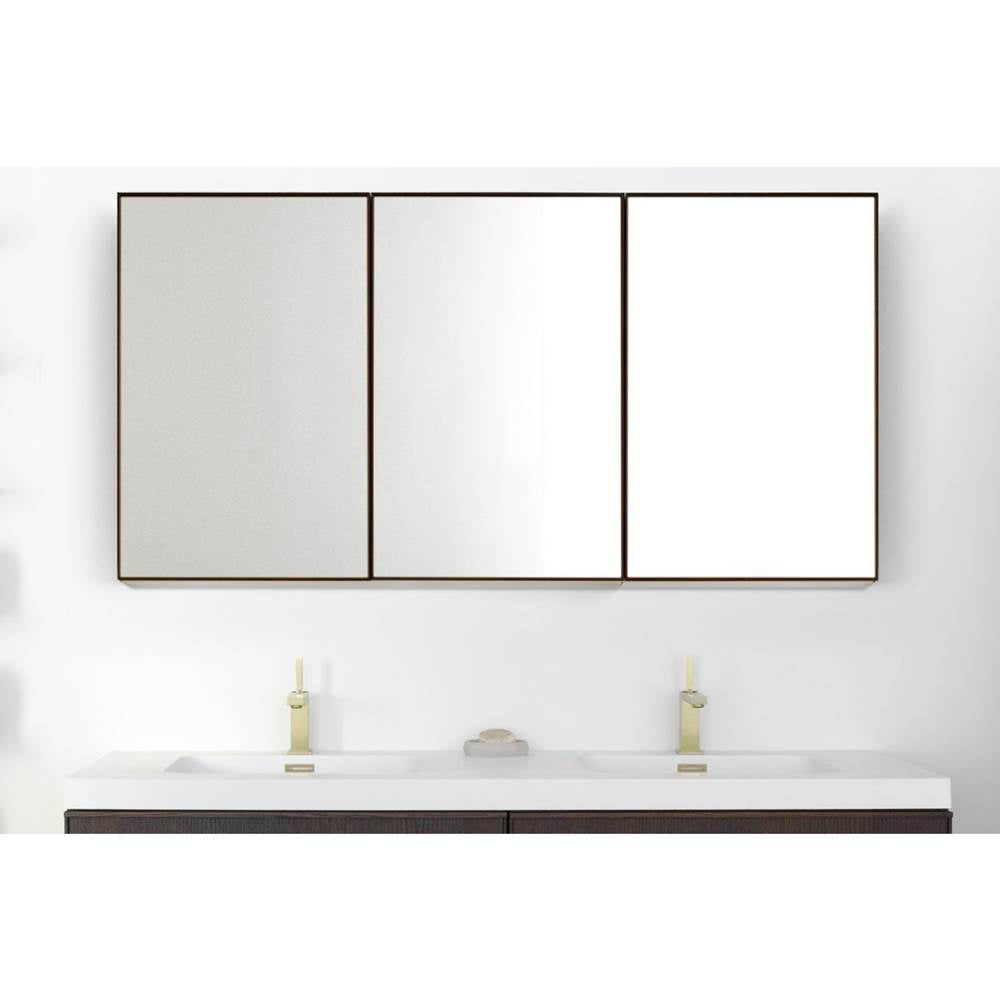 Wet Style FRL60MER-W12-Y Furniture Frame Linea - Mirror Cabinet 60 Right - Wood Side Panels - Walnut Natural No Calico - Led