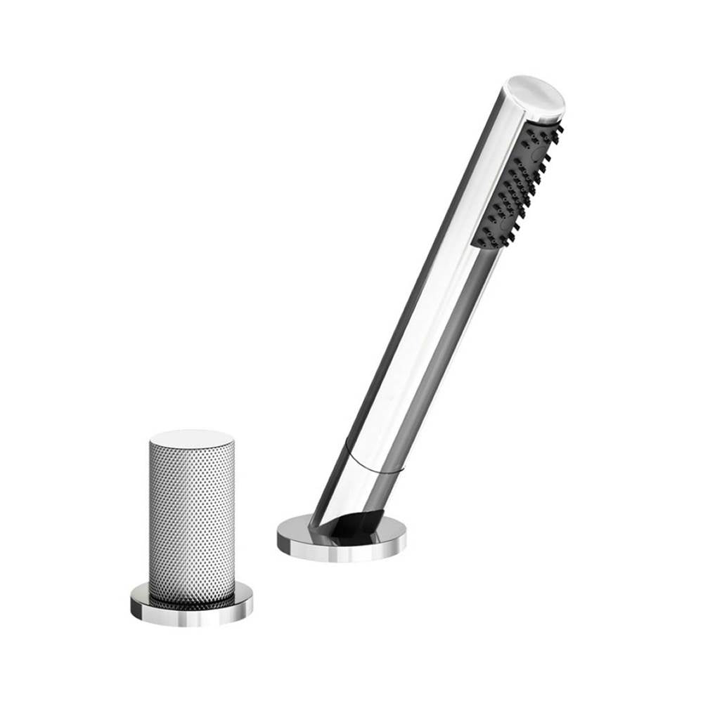 Franz Viegener FV133/J2K.0 Lollipop Knurling Deck Mounted Roman Diverter Valve, Knurling Cylinder Handle And Handshower Assembly - Parent
