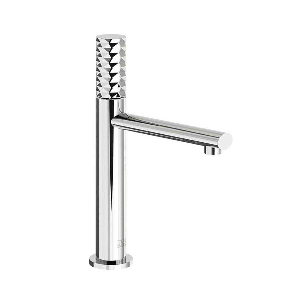 Franz Viegener FV181.01/59D Nerea Diamond Vessel Height, Single Handle Luxury Lavatory Set, Diamond Cylinder Handle With Push-down Pop-up Drain Assembly - Parent