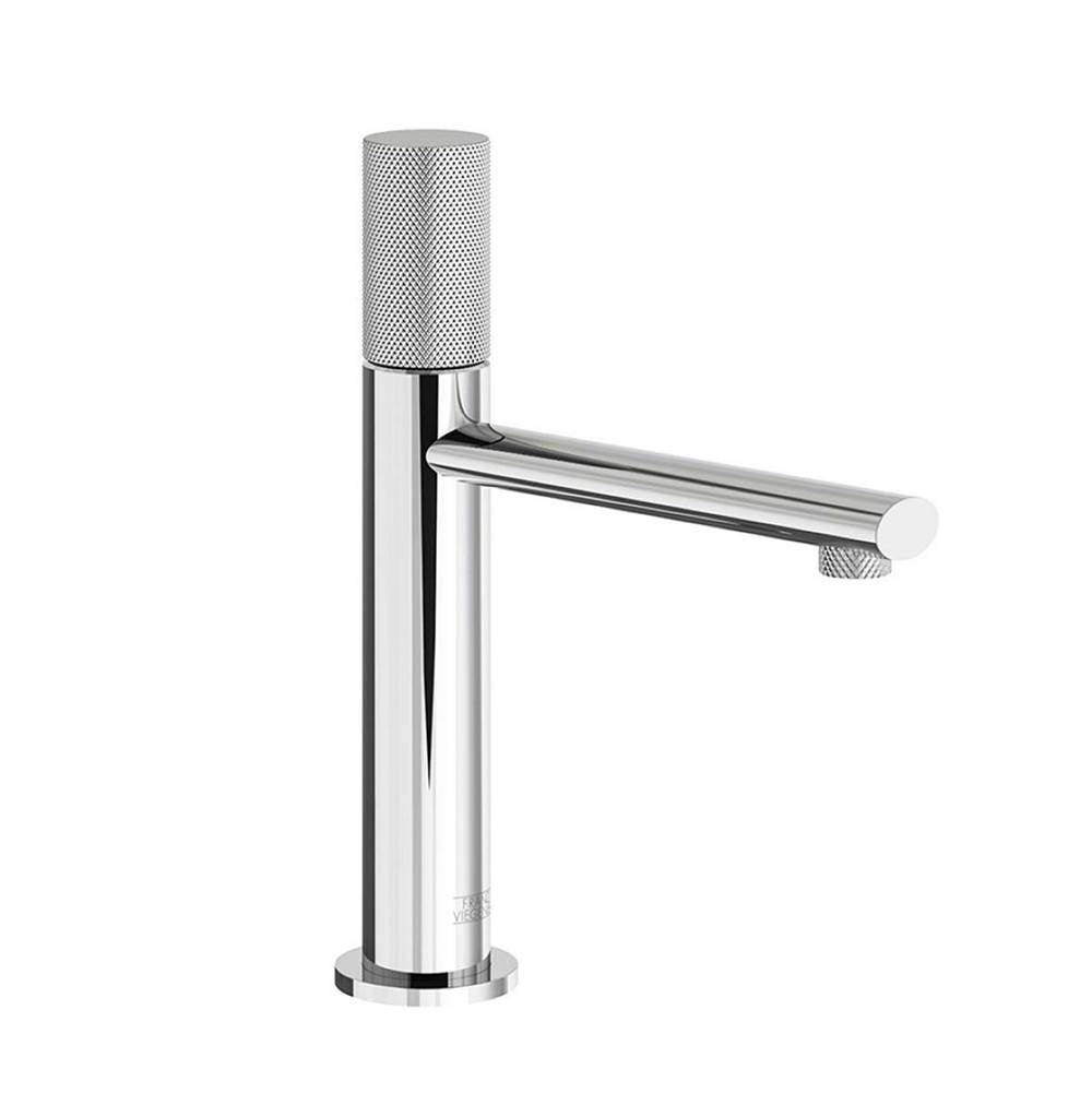 Franz Viegener FV181.01/59K Nerea Knurling Vessel Height, Single Handle Luxury Lavatory Set, Knurling Cylinder Handle With Push-down Pop-up Drain Assembly - Parent