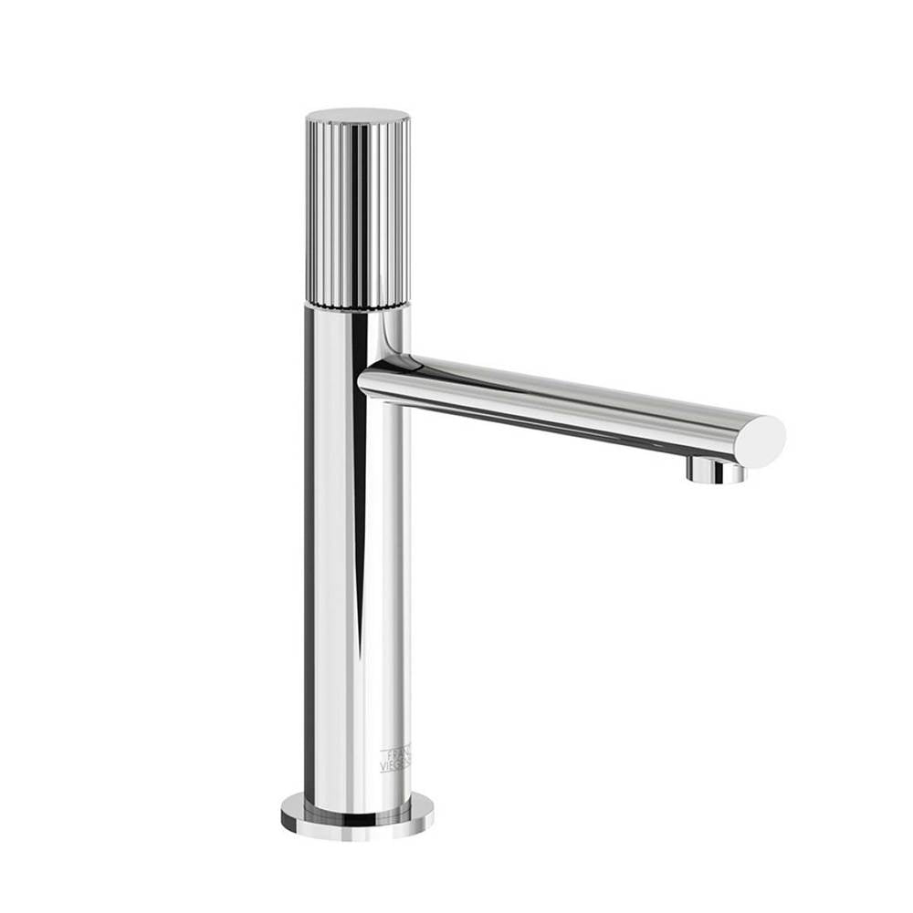 Franz Viegener FV181.01/59V Nerea Vertical Lines Vessel Height, Single Handle Luxury Lavatory Set, Vertical Lines Cylinder Handle With Push-down Pop-up Drain Assembly - Parent