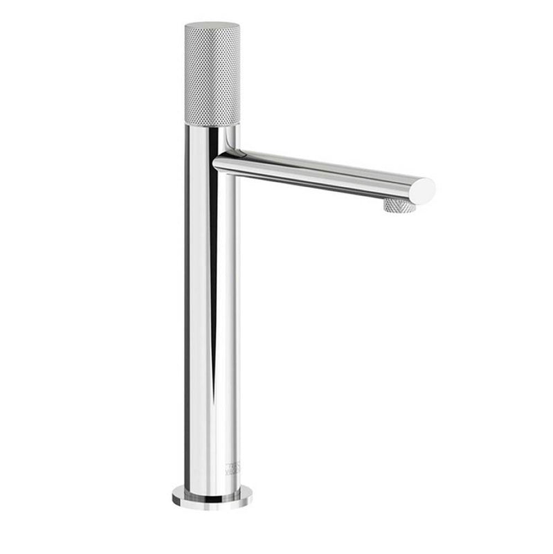 Franz Viegener FV181.02/59K Nerea Knurling Tall Vessel Height, Single Handle Luxury Lavatory Set, Knurling Cylinder Handle With Push-down Pop-up Drain Assembly - Parent