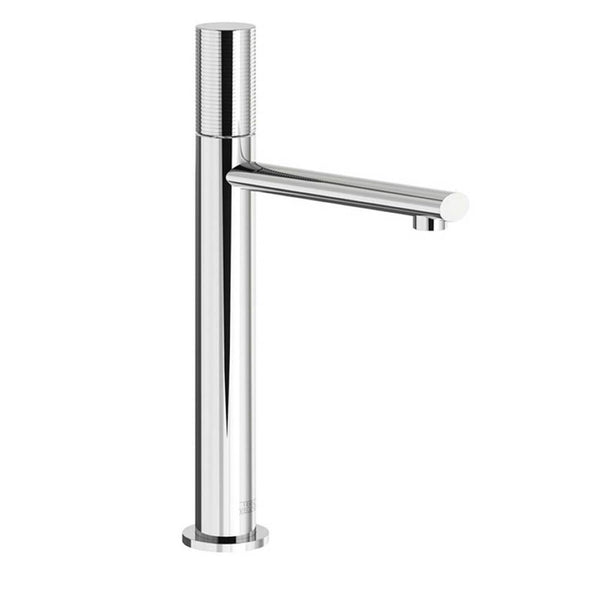Franz Viegener FV181.02/59R Nerea Rings Tall Vessel Height, Single Handle Luxury Lavatory Set, Rings Cylinder Handle With Push-down Pop-up Drain Assembly