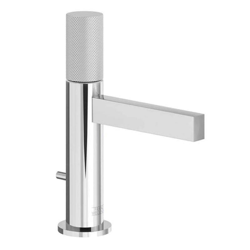 Franz Viegener FV182/J2K Lollipop Knurling Single Handle Lavatory Set, Knurling Cylinder Handle, With Pop - Up Drain Assembly - Parent