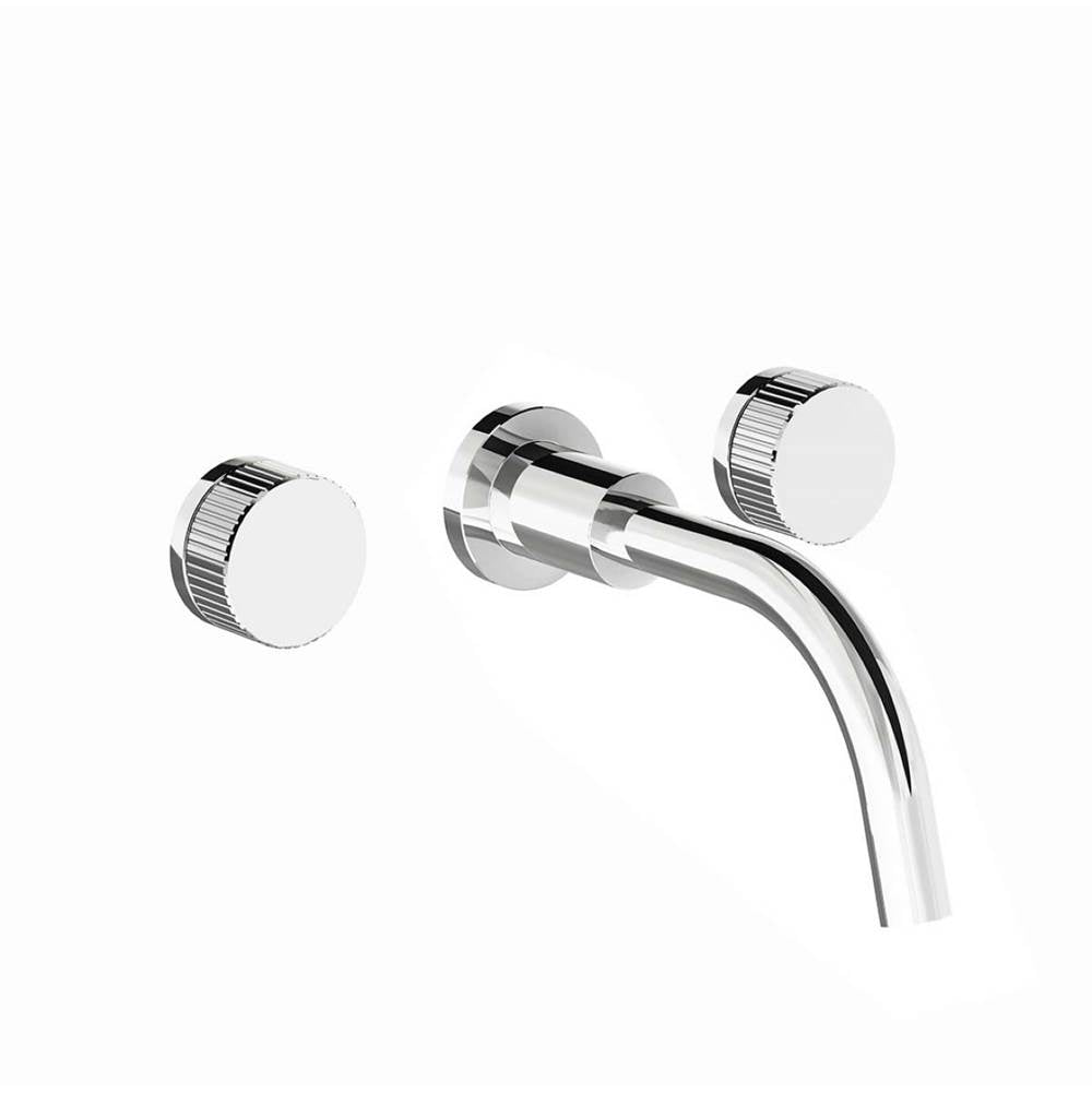 Franz Viegener FV203/59V.0 Nerea Vertical Lines Wall - Mounted Lavatory Faucet, Vertical Lines Cylinder Handle, Less Drain Assembly Trim Only - Parent