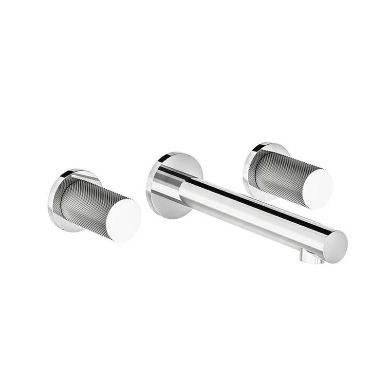 Franz Viegener FV203/J2K.0 Lollipop Knurling Wall - Mounted Lavatory Faucet, Knurling Cylinder Handle, Less Drain Assembly Trim Only - Parent