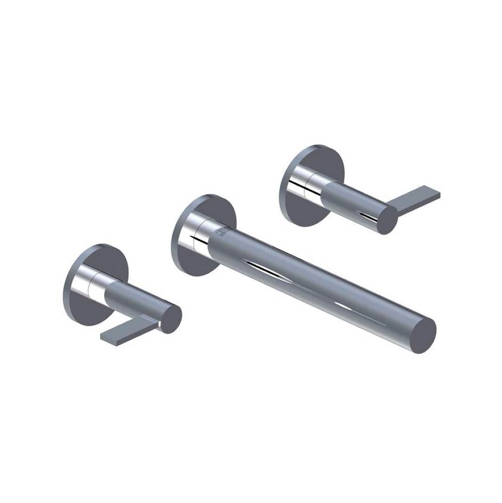 Franz Viegener FV203/J2L.0 Lollipop Wall-Mounted Lavatory Faucet, Knurling Cylinder Handle, Less Drain Assembly - Trim Only - Parent