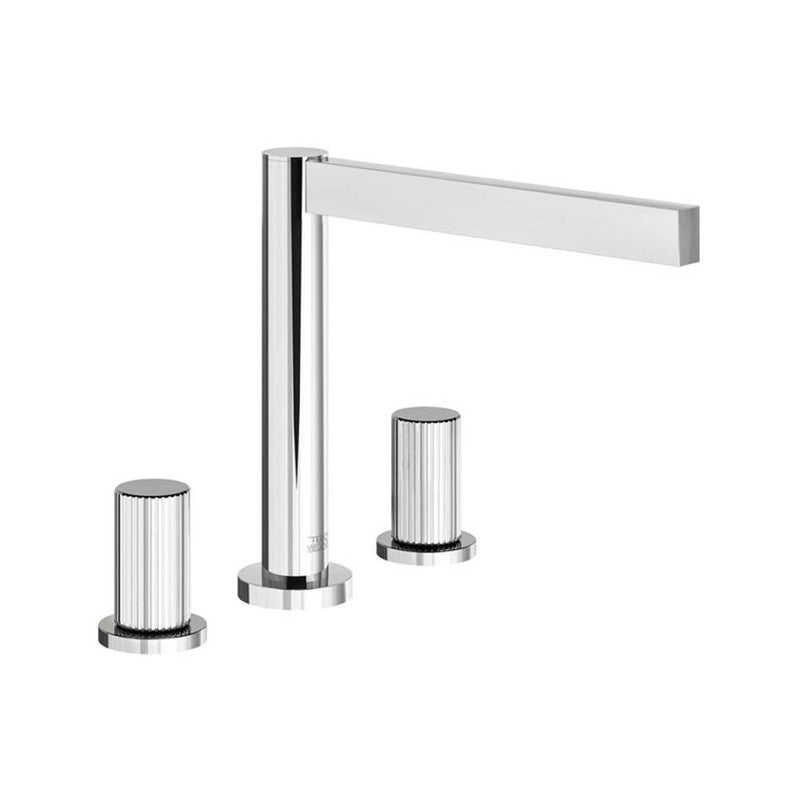 Franz Viegener FV210/J2V Lollipop Vertical Lines Deck Mounted Roman Bath Faucet 3/4" Valves, Vertical Lines Cylinder Handle - Parent