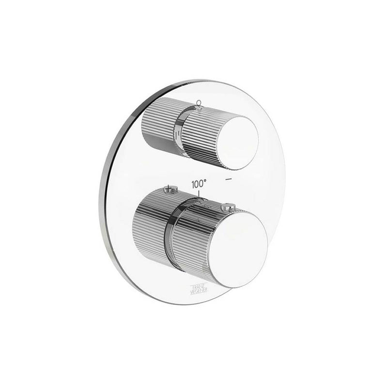 Franz Viegener FV227V.0 Thermostatic Wall Valve, Vertical Lines Cylinder Handle - Trim Only - Parent