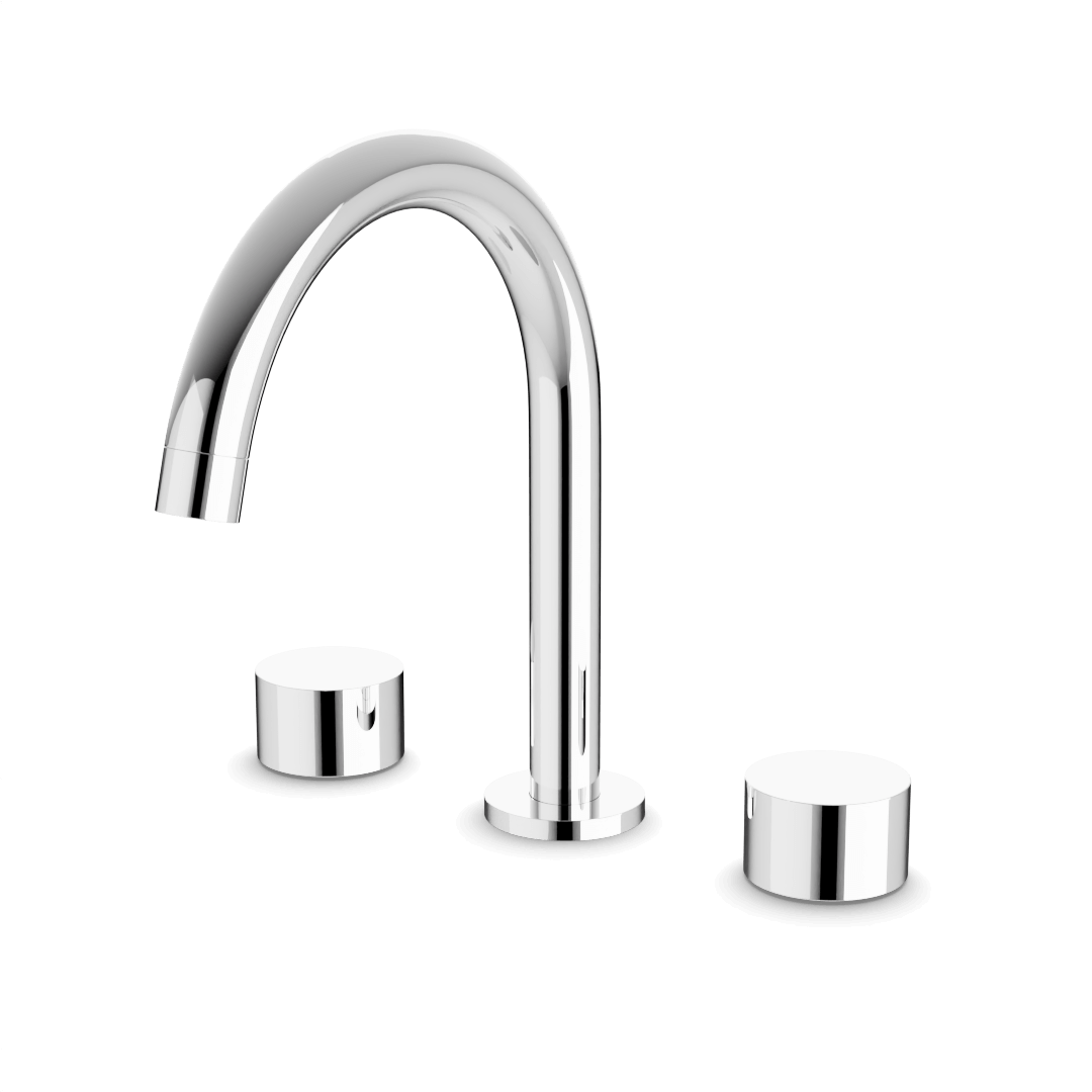 Artos FS324 Opera 8" Widespread Bathroom Faucet With Arc Spout & Disc Handles