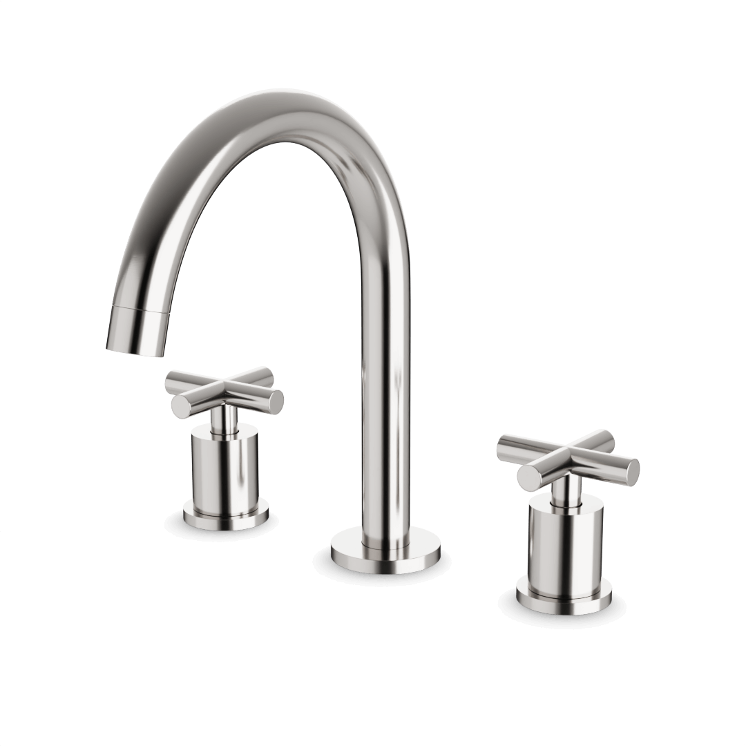Artos FS329 Opera 8" Widespread Bathroom Faucet With Arc Spout & Cross Handles