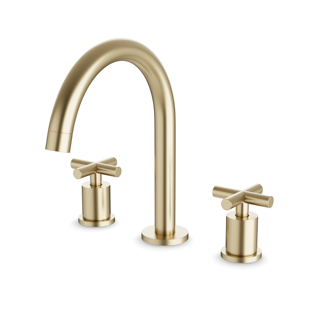 Artos FS329 Opera 8" Widespread Bathroom Faucet With Arc Spout & Cross Handles
