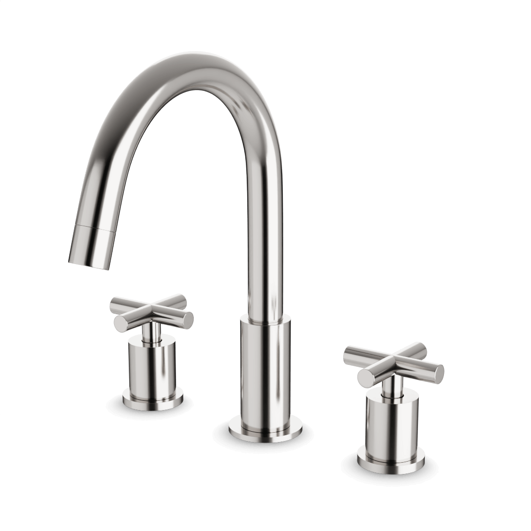 Artos FS415 Opera 3-Hole Deck Mount Tub Filler With Cross Handles