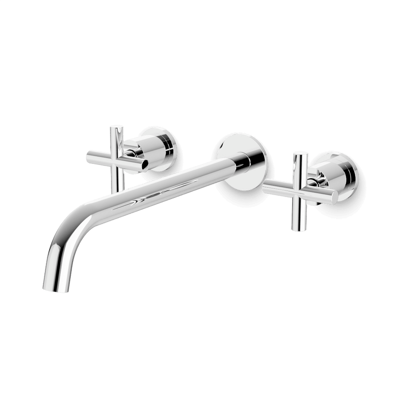 Artos FS417XE Opera 3-Hole Wall Mount Tub Filler with Extended Spout & Cross Handles