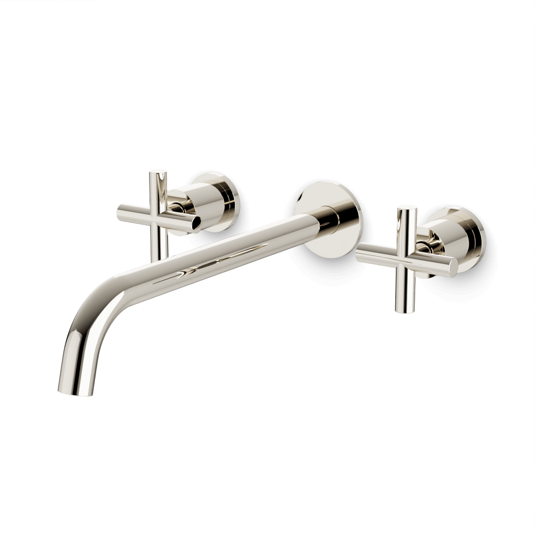 Artos FS417XE Opera 3-Hole Wall Mount Tub Filler with Extended Spout & Cross Handles