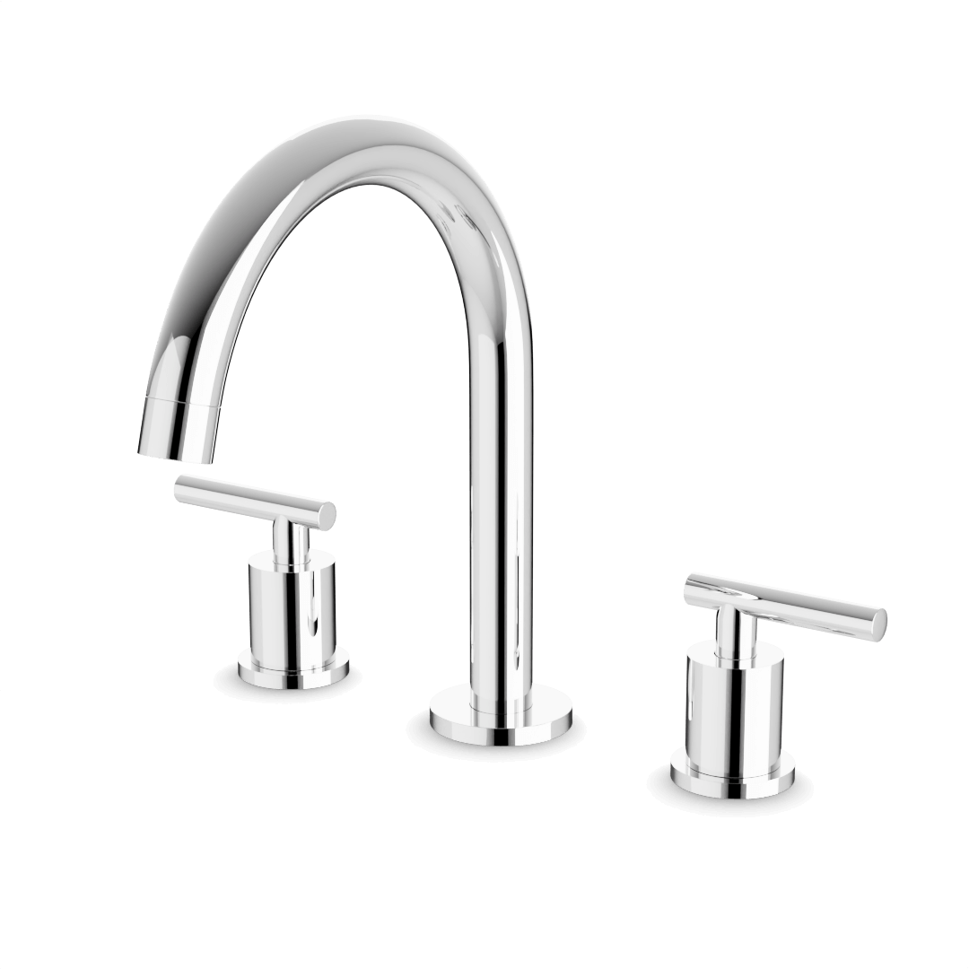 Artos FS428 Opera 3-Hole Deck Mount Tub Filler With Arc Spout & Lever Handles