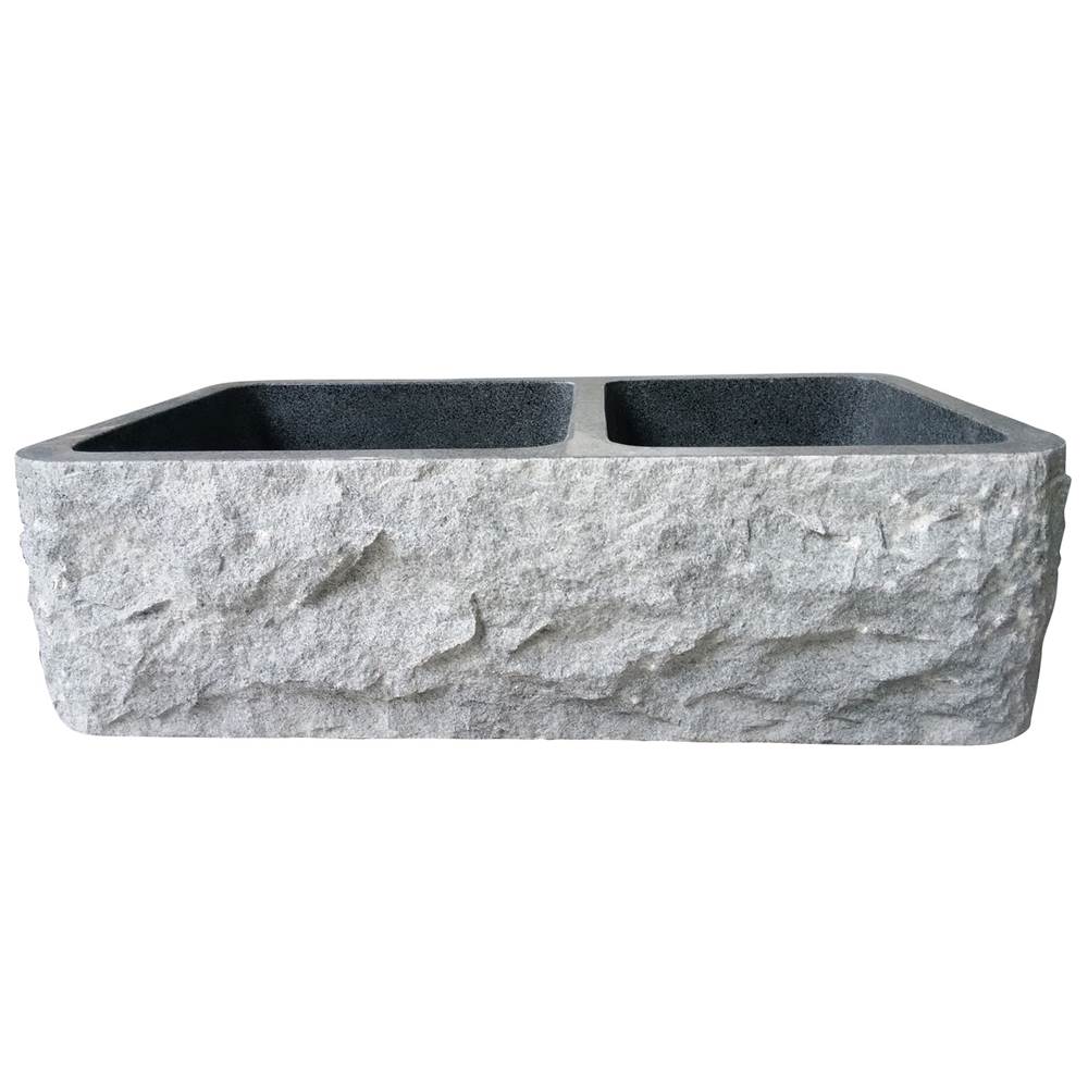 Barclay FSGDB4540-GPBG Brandi 33 Granite Double Bowl Farmer Sink Chiseled Frnt - Parent