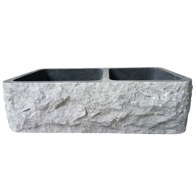 Barclay FSGDB4540-GPBL Brandi 33 Granite Double Bowl Farmer Sink Chiseled Frnt - Parent