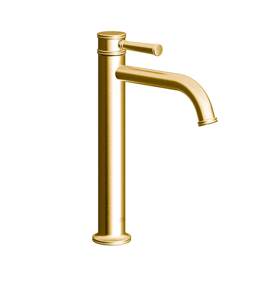 Franz Viegener FV181.01/K3 Classic Single handle lavatory faucet with push-down, pop-up drain assembly without overflow.