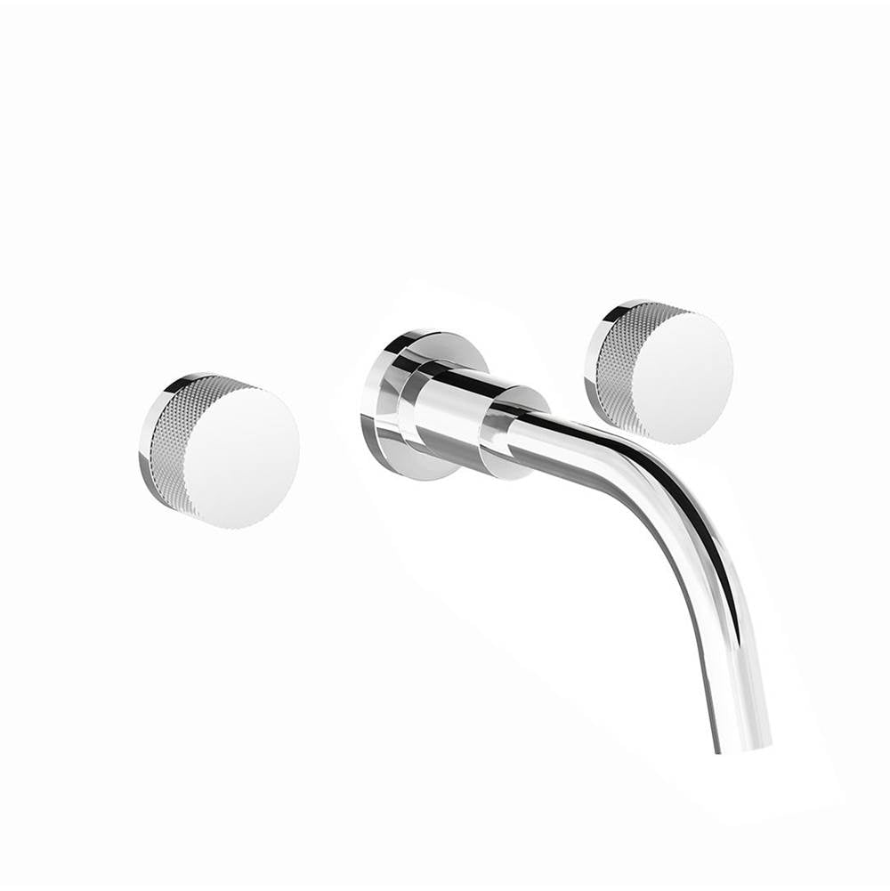 Franz Viegener FV203/59K.0 Nerea Knurling Wall - Mounted Lavatory Faucet, Knurling Cylinder Handle, Less Drain Assembly Trim Only