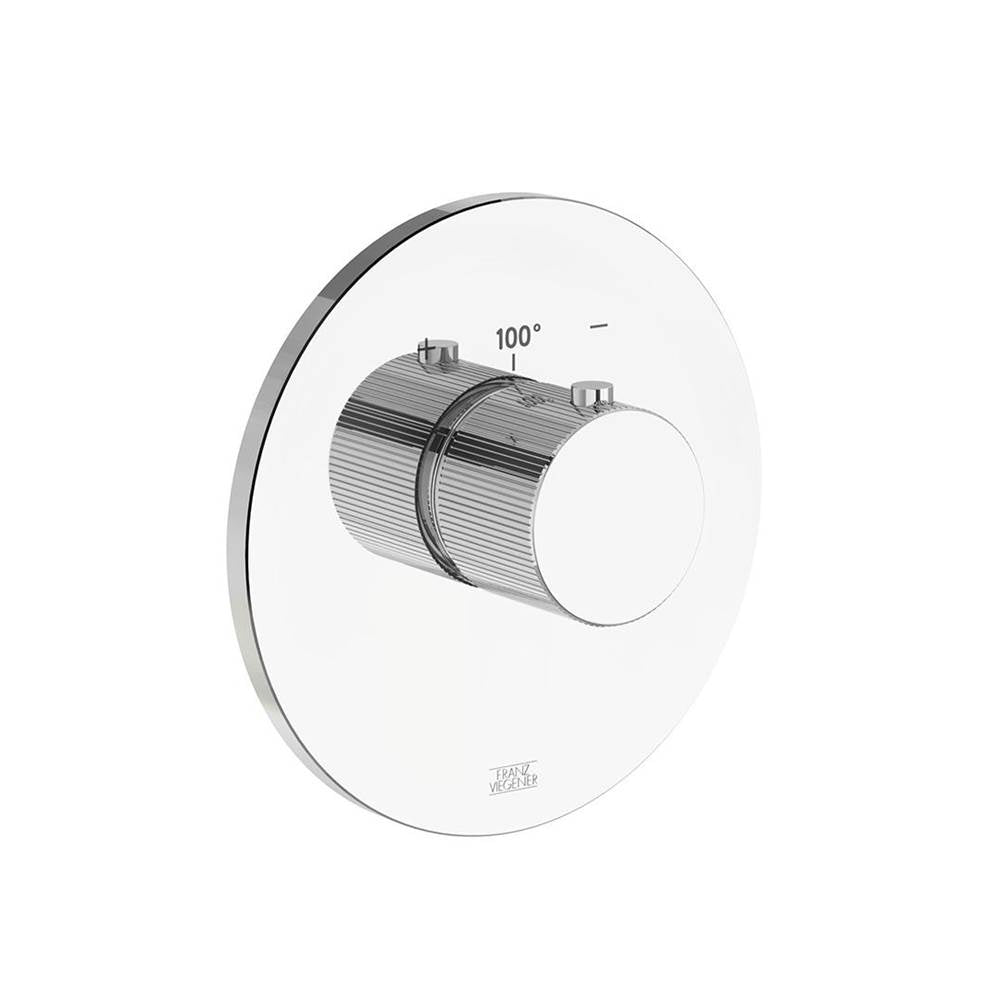 Franz Viegener FV217V.0 Thermostatic Wall Valve, Vertical Lines Cylinder Handle - Trim Only - Parent