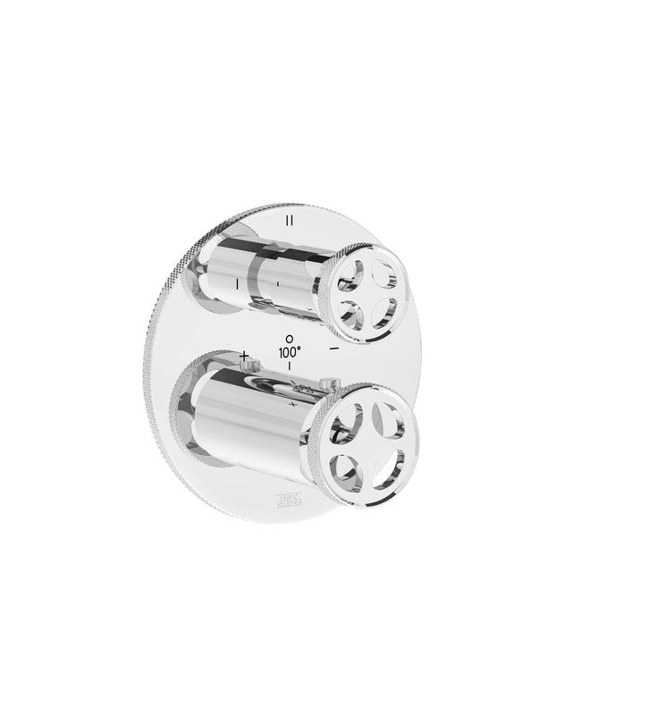 Franz Viegener FV247/K6K.0 Techno Chic Thermostatic Wall Valve With Three Outlets - Trim Only - Parent