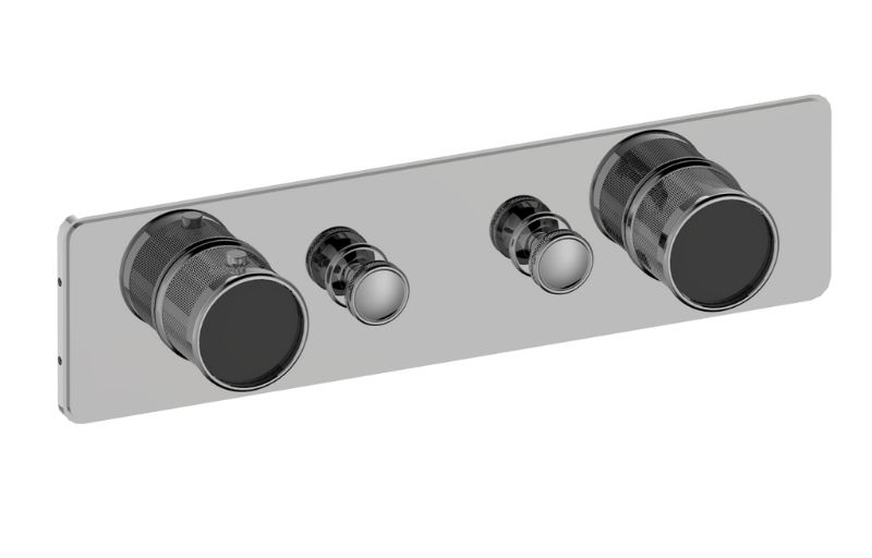 Graff G-18012HAD-T Riva Traditional 2-Button Split Knob Diamond Knurl Horizontal Trim - Parent