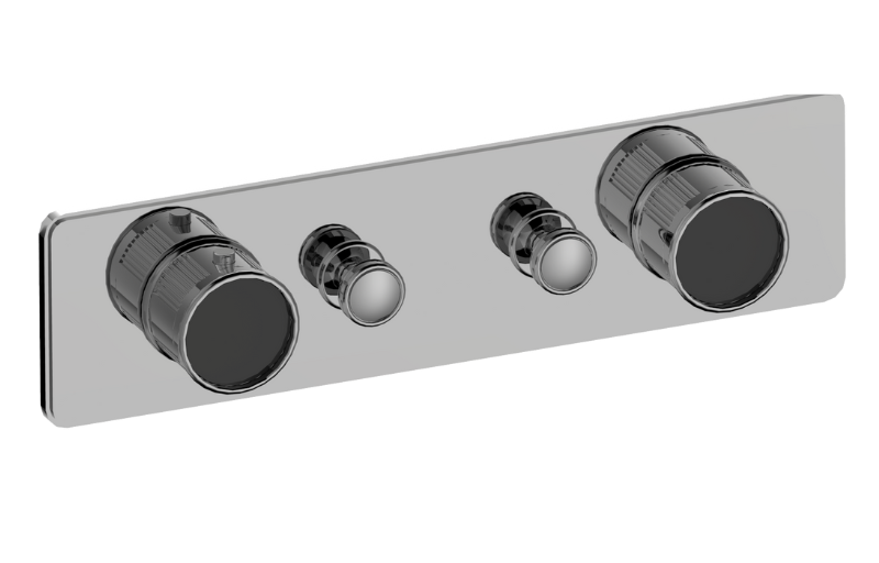 Graff G-18012HAF-T Riva Traditional 2-Button Split Knob Fluted Knurl Horizontal Trim - Parent