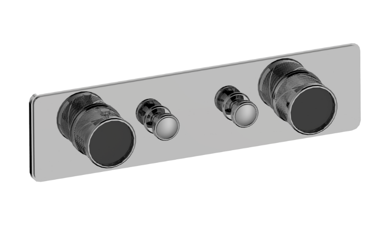 Graff G-18012HAQ-T Riva Traditional 2-Button Split Knob Oblique Knurl Horizontal Trim - Parent
