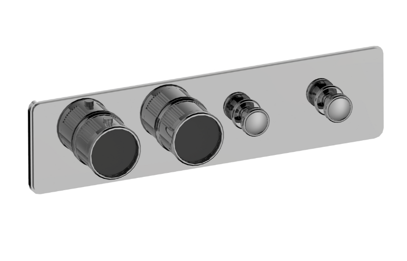 Graff G-18012HBF-T Riva Traditional 2-Button Paired Knob Fluted Knurl Horizontal Trim - Parent