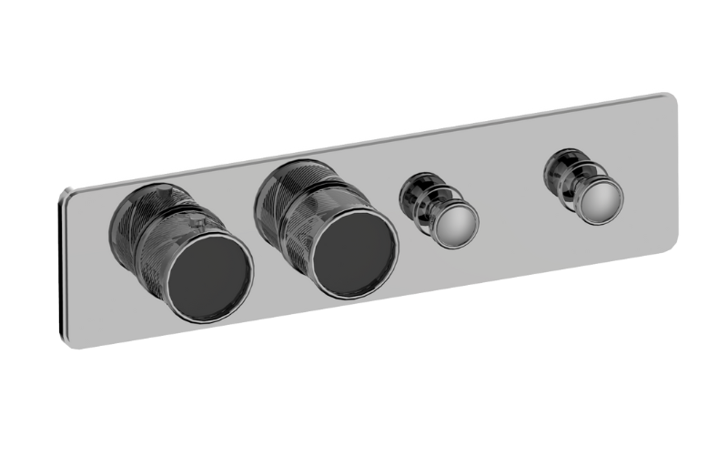Graff G-18012HBQ-T Riva Traditional 2-Button Paired Knob Oblique Knurl Horizontal Trim - Parent