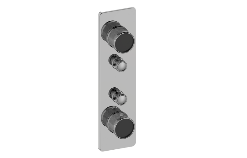 Graff G-18012VAD-T Riva Traditional 2-Button Split Knob Diamond Knurl Vertical Trim - Parent