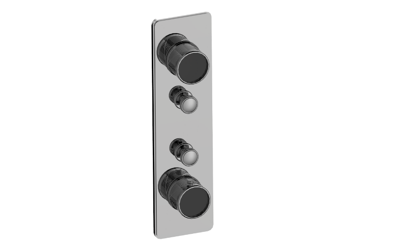 Graff G-18012VAQ-T Riva Traditional 2-Button Split Knob Oblique Knurl Vertical Trim - Parent