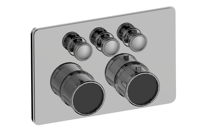 Graff G-18013CCF-T Riva Traditional 3-Button Fluted Knurl Compact Trim - Parent